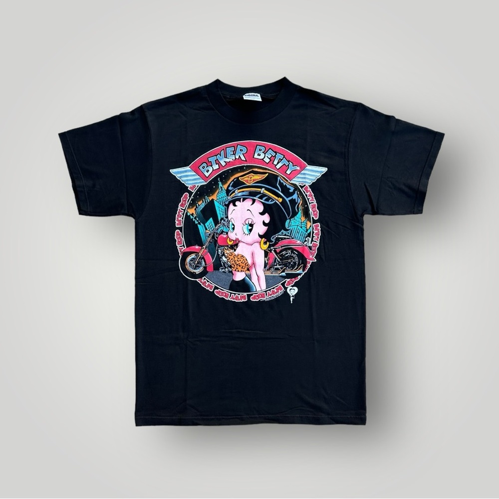 Vintage 90’s 1994 Betty Boop Biker Betty Harley Black Shirt